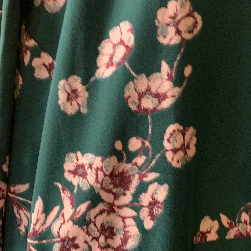 Leith Teal Floral Long-Sleeve Tunic with Pink Flowers. NWT. 3X - Picture 4 of 16